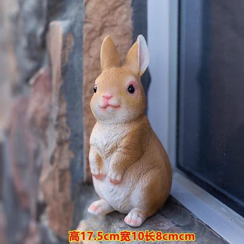 创意卡通可爱情侣兔子摆件庭院阳台户外小兔家居桌面造景动物装饰,淘宝优惠券,粉丝福利购,淘宝优惠卷