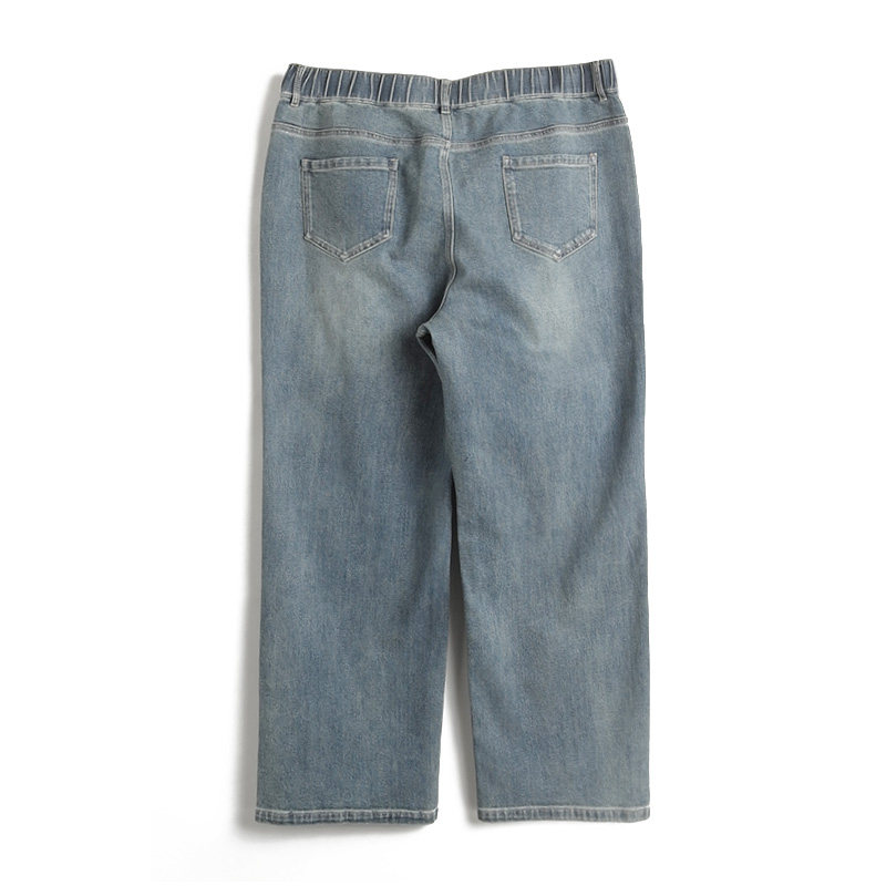 胖太太大码女装秋冬新品弹力高腰休闲直筒阔腿牛仔裤潮424319020,淘宝优惠券,粉丝福利购,淘宝优惠卷