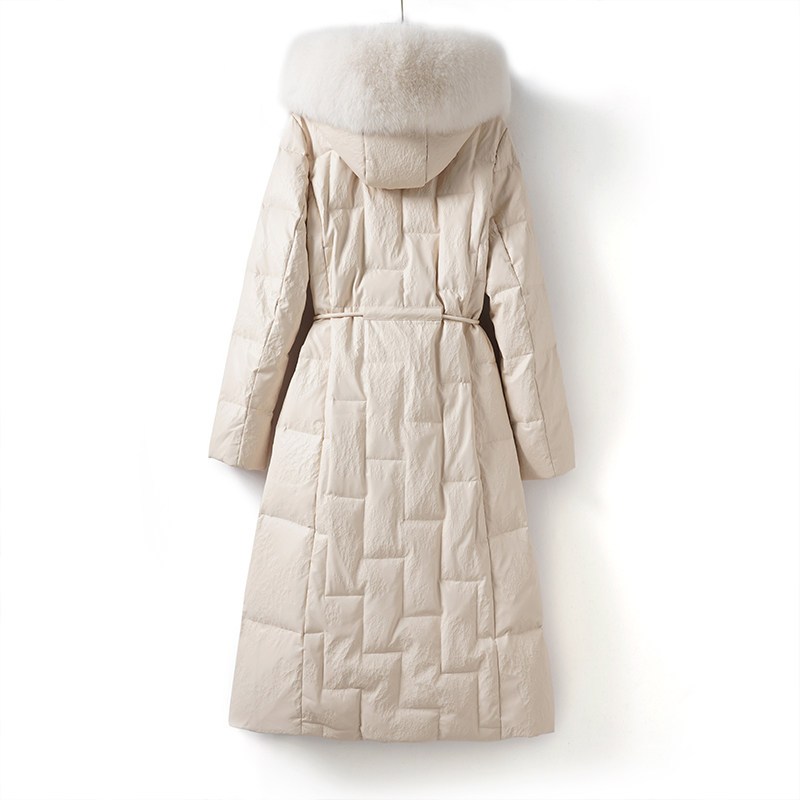 皮衣女真皮外套中长款连帽狐狸毛领90白鸭绒春秋海宁绵羊皮羽绒服,淘宝优惠券,粉丝福利购,淘宝优惠卷