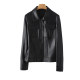 Genuine leather jacket for women, short Korean style, casual, petite