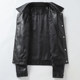 Genuine leather jacket for women, short Korean style, casual, petite