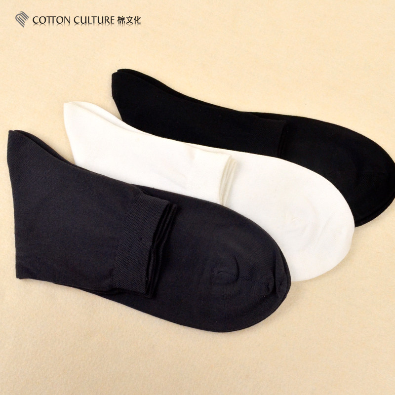 棉文化2019年莫代尔男袜子白色丝袜 棉文化短袜/打底袜/丝袜/美腿袜