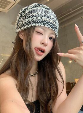 夏季手工编织镂空包头帽女春秋