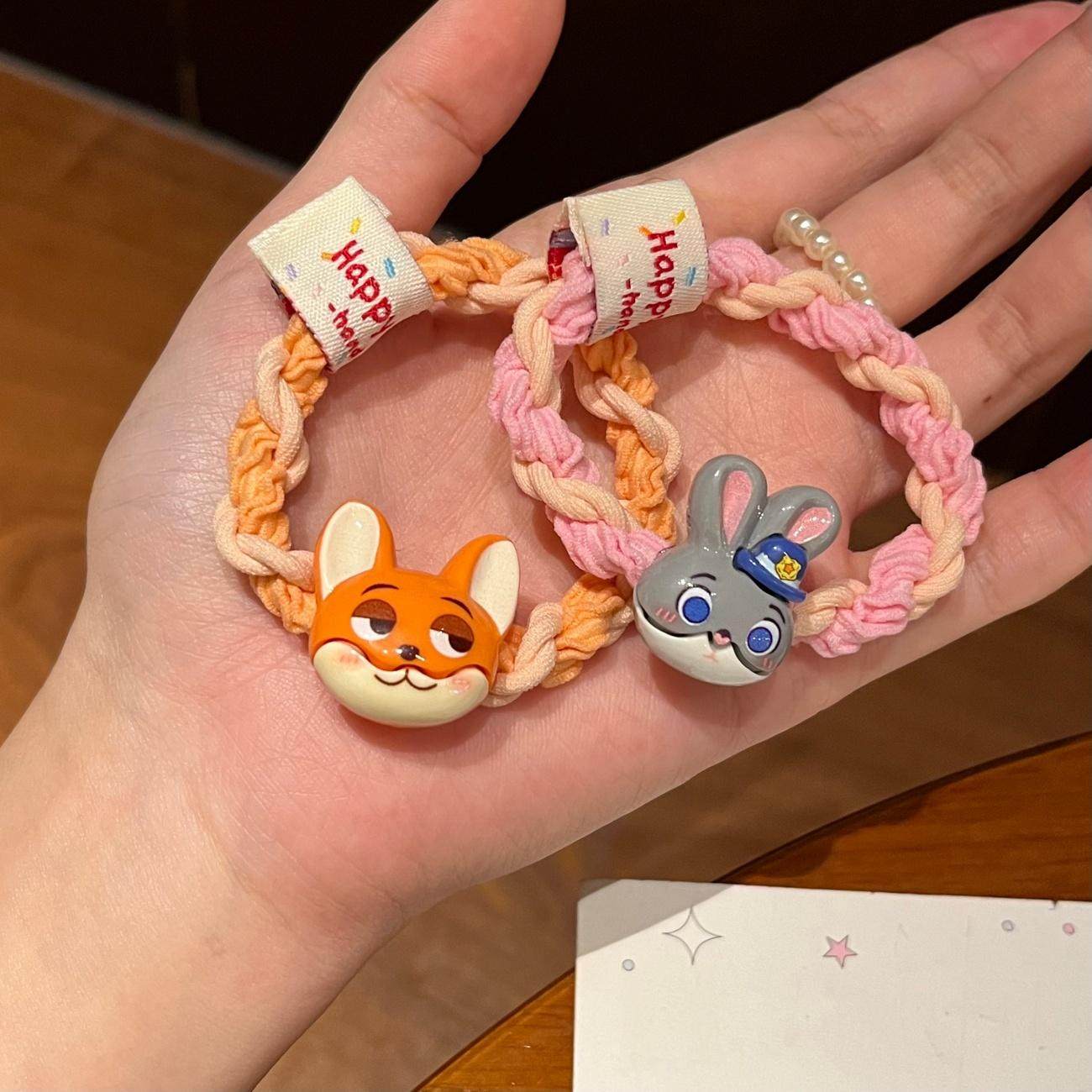 卡通布标疯狂动物城朱迪尼克发圈少女高弹力麻花扎头皮筋百搭发绳,淘宝优惠券,粉丝福利购,淘宝优惠卷