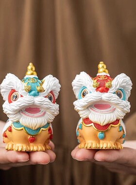 茶宠国潮醒狮招财摆件乔迁新居茶桌开业家居装饰客厅文创玄关舞狮