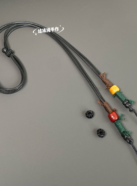 手工天珠锁骨项链绳半成品横穿藏式蜜蜡文玩DIY国风新中式吊坠绳