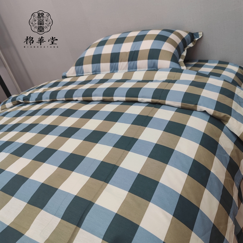 学生宿舍纯棉三件套上下铺床单被罩枕套方格床笠单双人全棉褥子套,淘宝优惠券,粉丝福利购,淘宝优惠卷