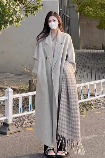 Tall style!! Extended version!! Tweed coat