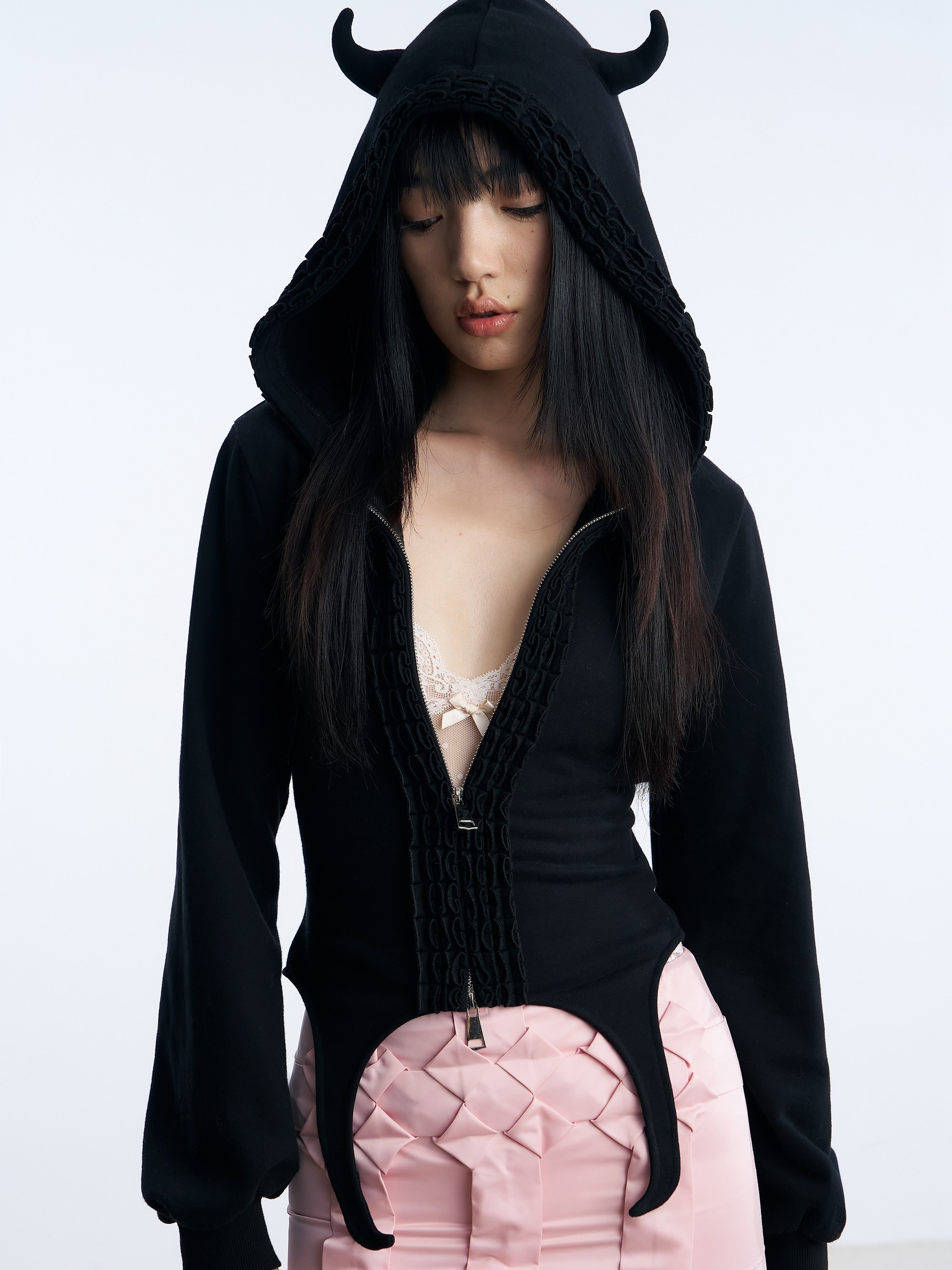 【Nodress】复古粉色蕾丝波点网纱拼接连体衣性感透视套装,淘宝优惠券,粉丝福利购,淘宝优惠卷