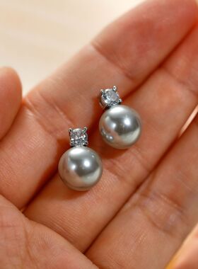 Ear studs and pearl ear clips without ear holes Pearl earrin