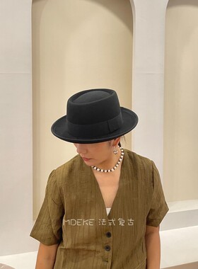 礼帽逛街法式秋冬翘檐小檐帽子