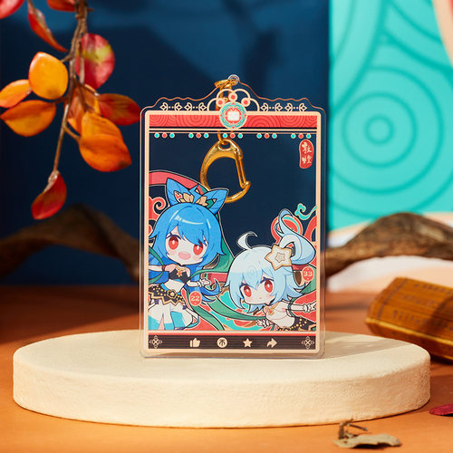 正版敦煌研究院哔哩哔哩2233敦煌伎乐天亚克力合照卡挂件动漫周边 - 图0