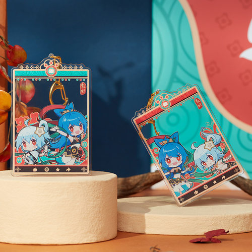 正版敦煌研究院哔哩哔哩2233敦煌伎乐天亚克力合照卡挂件动漫周边 - 图1