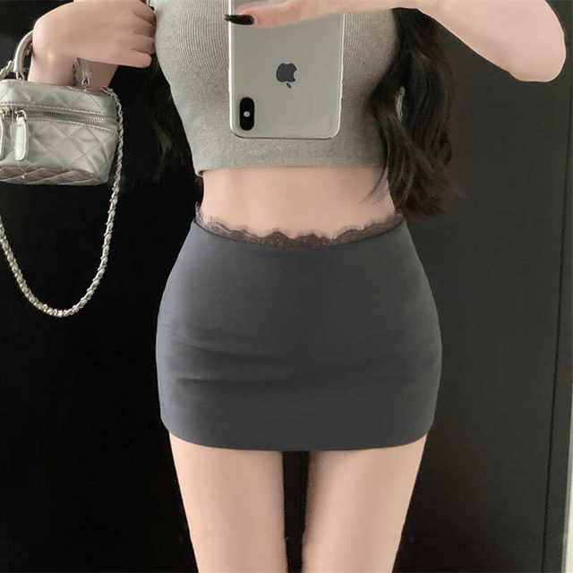 Simple anti-exposure one-step skirt ultra short A-line skirt