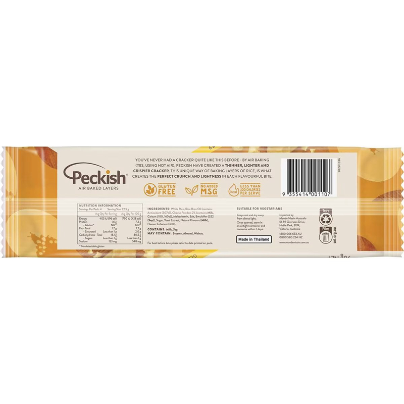 Peckish Flavoured Rice Crackers Cheddar Cheese奶酪米饼 90g-图0