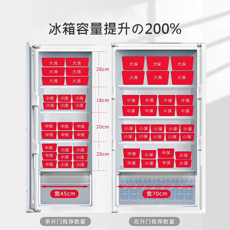 LISSA304不锈钢保鲜盒食品级冰箱专用冻肉类分装密封盒冷冻收纳盒