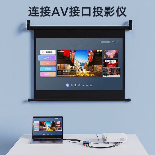 毕亚兹 HDMI转AV转换器数字高清转3RCA音视频线红白黄USB供电ZH59 - 图0