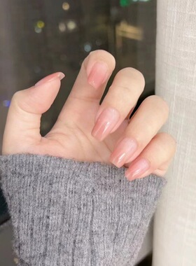 手工穿戴甲成品甲片嬛嬛冰透裸色穿戴甲渐变高级感显白光疗甲