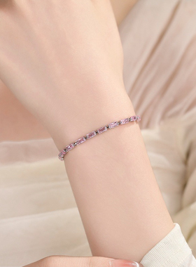 欧洲「设计师」MIHMILY天然粉水晶手链女18K金精致高级感时尚礼物