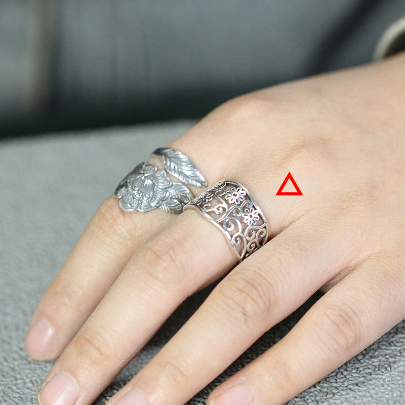 Zichan S925 sterling silver hollow pattern silver jewelry ring