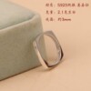 S925 sterling silver square diamond fashion silver jewelry ring