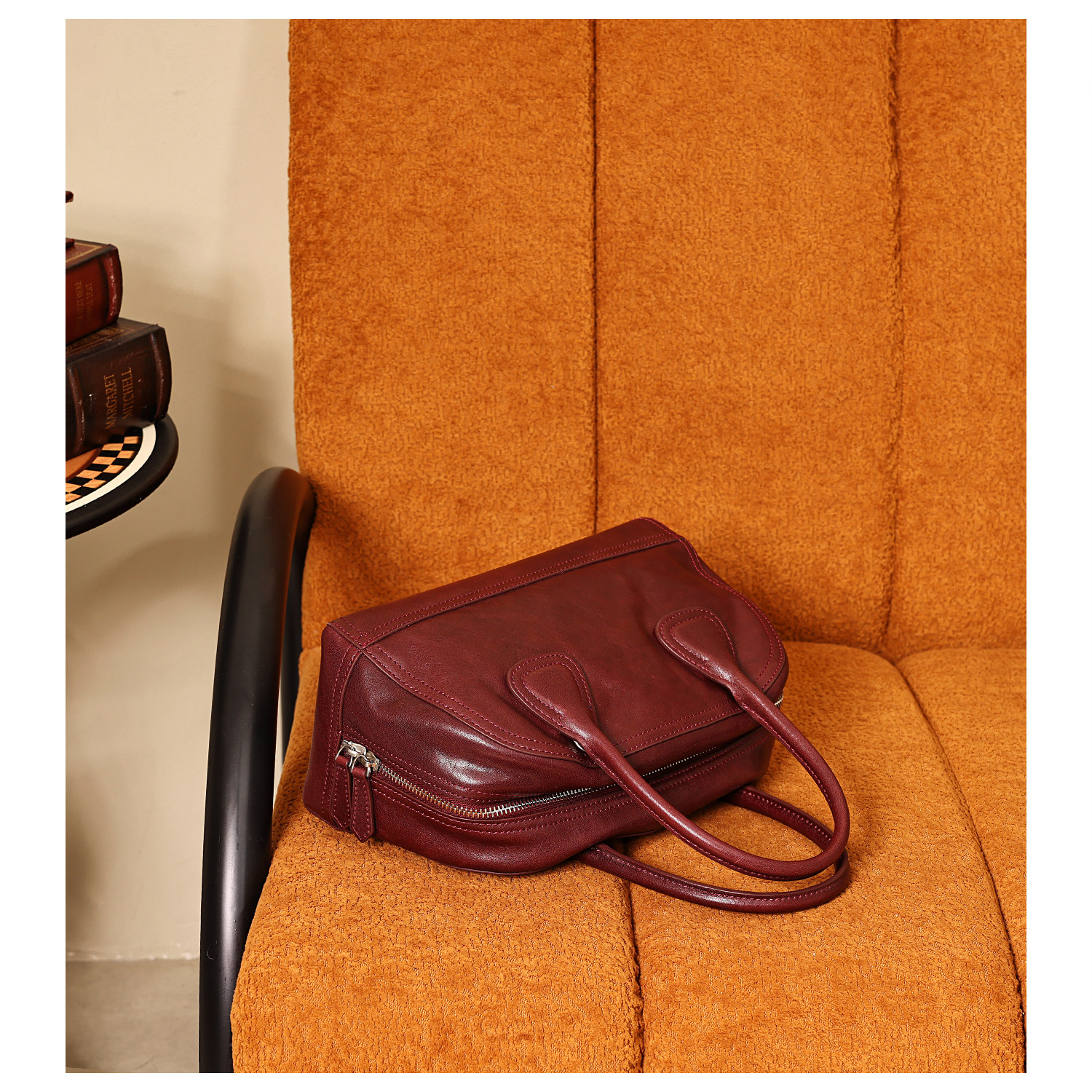 GXFMOD原创设计真皮波士顿枕头包女2025秋冬轻奢复古手提斜挎包包,淘宝优惠券,粉丝福利购,淘宝优惠卷