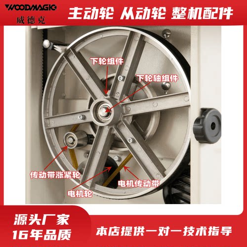 寿材锯木工带锯曲线锯上下轮主动轮从动轮地恩地带锯配件锯卡胶圈 - 图0