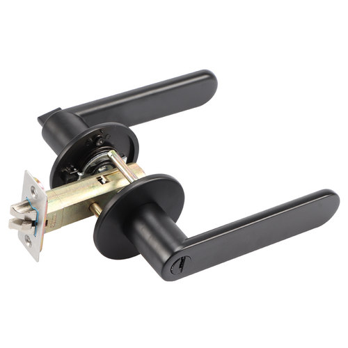 黑色单舌门锁卫生间卧室木门静音球形门锁室内三杆式执手锁通用型 - 图3