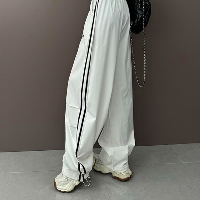 Fashionable dance trousers jazz dance parallel bars striped letters