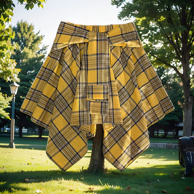 Short A-line American plaid fashion jazz dance skirt