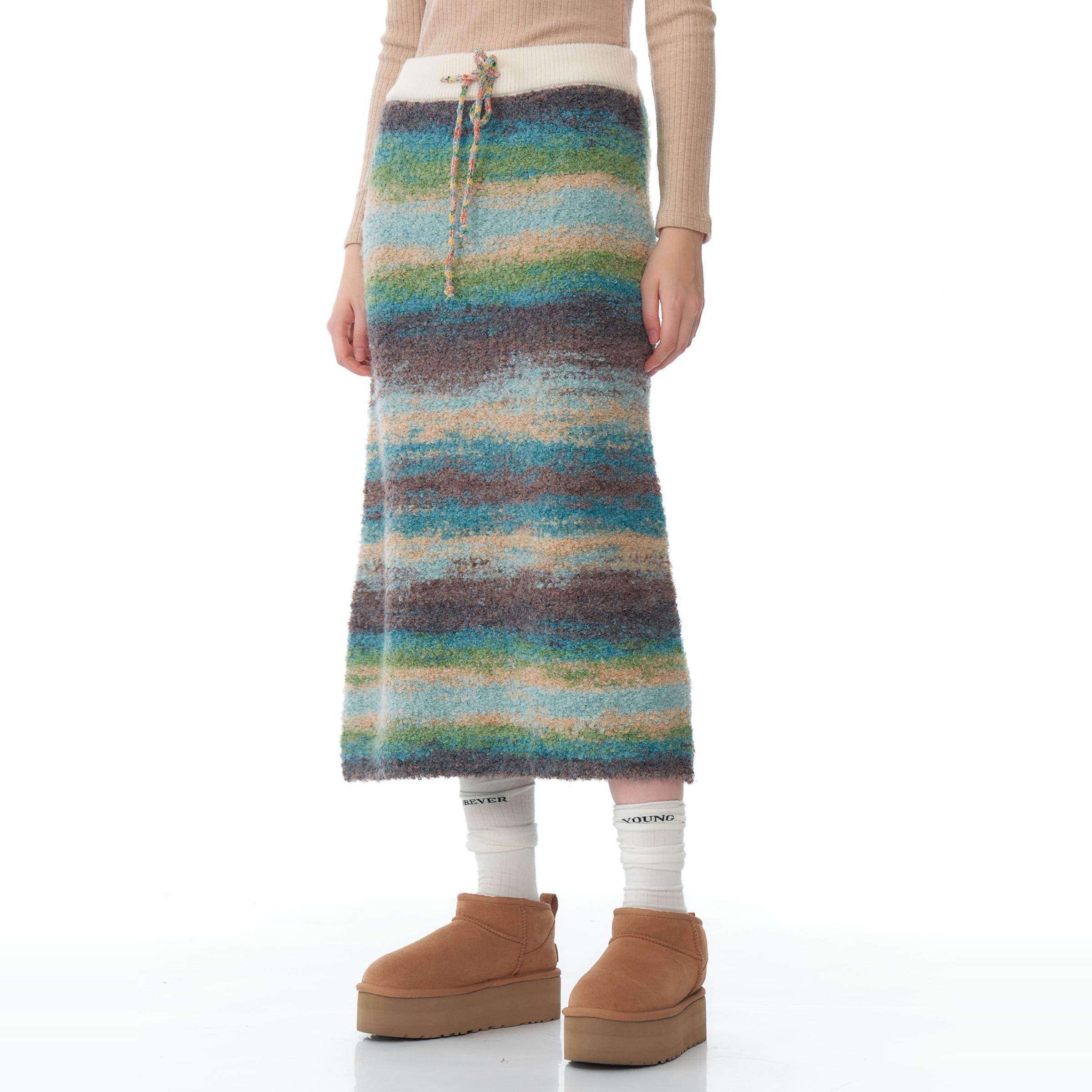 ziziFei秋冬季设计感美式复古高腰显瘦包臀条纹针织半身鱼尾裙女,淘宝优惠券,粉丝福利购,淘宝优惠卷