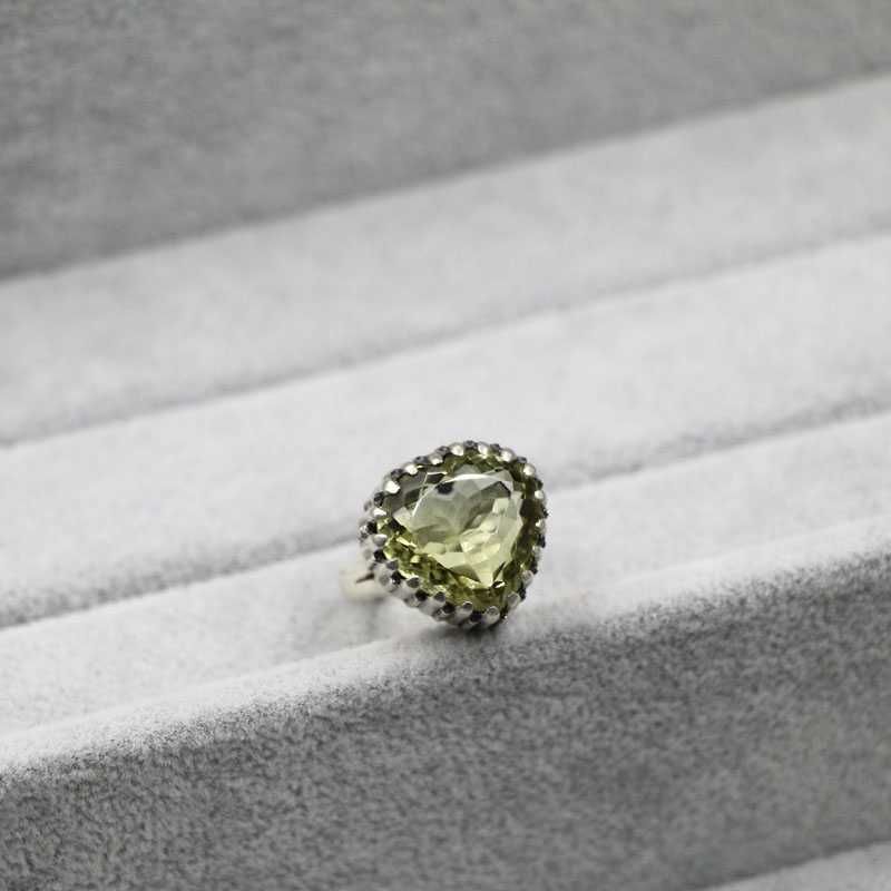 Nepalese handmade 925 silver jewelry open ring for women crystal topaz ring for women creative retro ethnic style