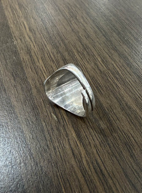 尼泊尔手工纯银天珠戒指男女复古