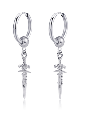 New Punk Stainless Steel Chain Hoop Earrings For Women Men 2