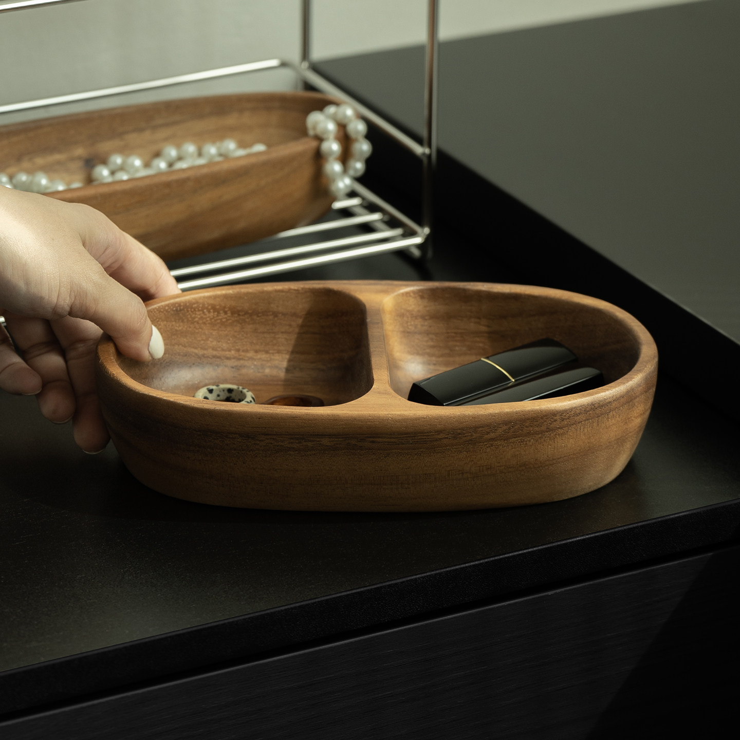 shy pear羞梨 收纳盘 南美胡桃木桌面首饰收纳盒梳妆台化妆品托盘,淘宝优惠券,粉丝福利购,淘宝优惠卷