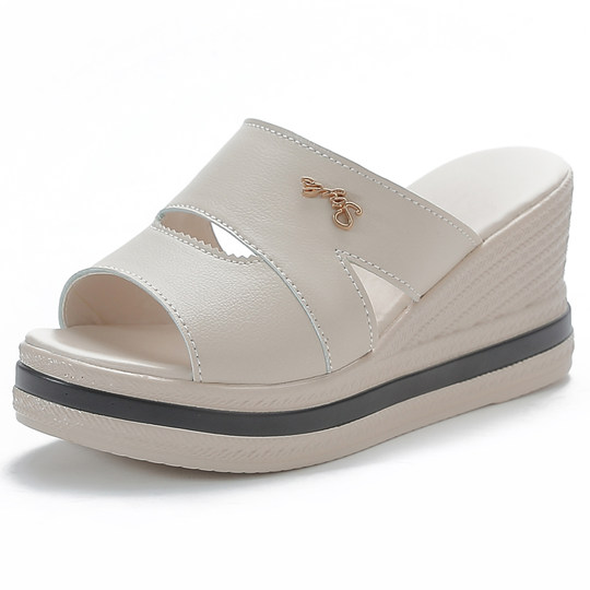 Clearance off-size platform wedge sandals for women 2025 summer new versatile casual thick-soled high-heeled slippers for women