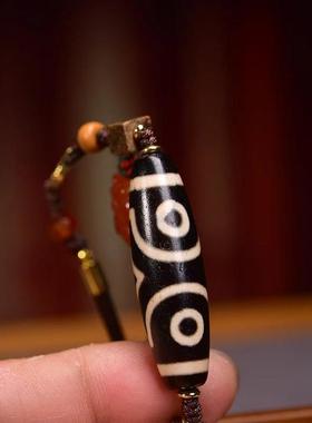 天然玛瑙宝瓶天珠吊坠佛眼三眼挂坠毛衣链藏式文玩手工编织绳项链