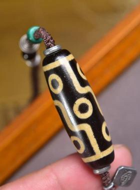 天然玛瑙九眼天珠吊坠毛衣链南红玛瑙一线天珠配饰手工编织绳项链