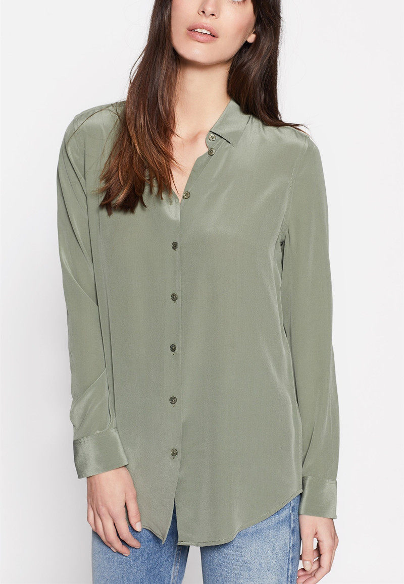 EQ家 真丝双绉 纯色多色无口袋时尚显瘦长袖衬衫女夏季桑蚕丝,淘宝优惠券,粉丝福利购,淘宝优惠卷