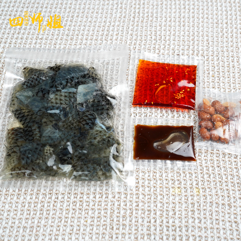 香辣鱼皮【四师姐】藤椒鱼皮开袋即食凉拌菜成品冷菜小吃 245克-图0