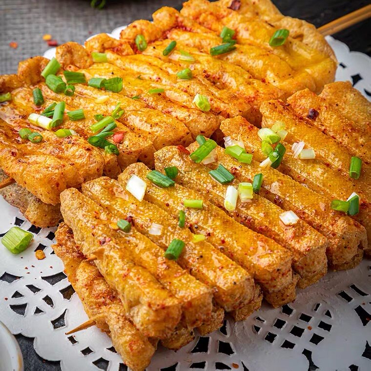 冷冻豆腐串豆干兰花串豆排麻辣烫关东煮火锅烧烤半成品商用120串