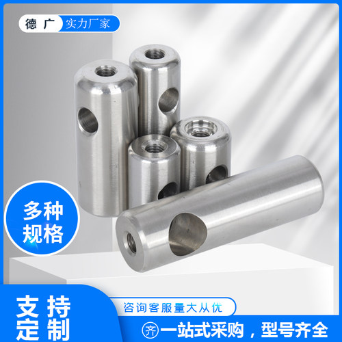 输送机配件L型固定头圆立柱可调节固定护栏支架配件304流水线金属 - 图0