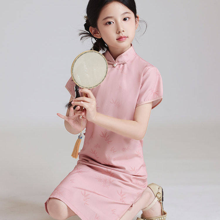 粉色女童旗袍中国风连衣裙2025新款儿童小女孩古风汉服新中式夏季,淘宝优惠券,粉丝福利购,淘宝优惠卷
