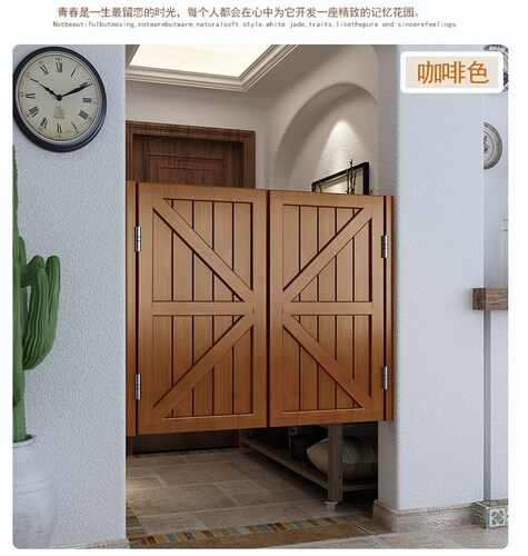 实木半腰门自动回返弹门隔断门户外栅栏门吧台门酒吧门牛仔门户外 - 图2
