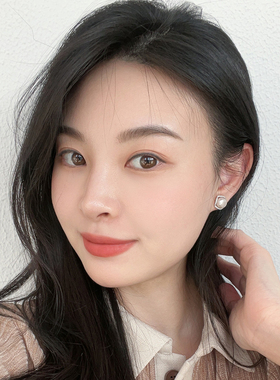 天然淡水扁圆珍珠耳环女气质925银针耳钉气质优雅百搭耳饰简约潮
