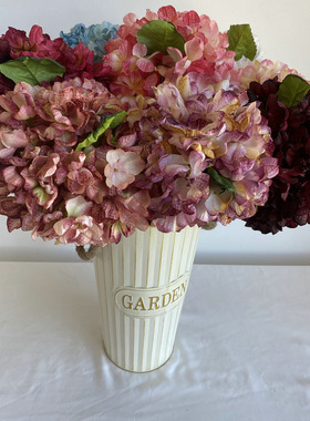 曼谷大单只焦边绣球 diy装饰欧式复古绣球花家居橱窗摆件仿真花束