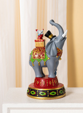 跨境新品马戏团大象创意摆件家居客厅电视柜玄关高档装饰品工艺品