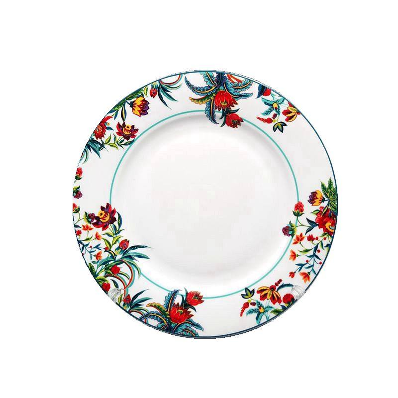 欧式出口家用创意北欧风植物花卉陶瓷圆形西餐具牛排盘碟子碗套装,淘宝优惠券,粉丝福利购,淘宝优惠卷