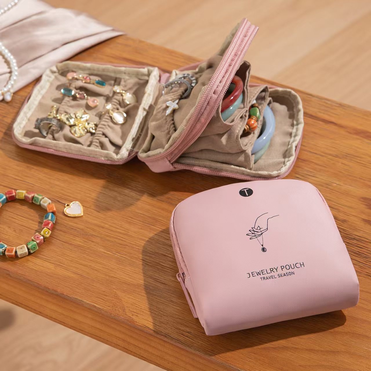 首饰收纳包手镯珠宝轻奢饰品袋耳环手链分类整理袋便携文玩收纳盒,淘宝优惠券,粉丝福利购,淘宝优惠卷