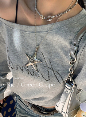 千禧y2k银色海星项链女夏2025新款毛衣链长款高级感叠戴卫衣颈链